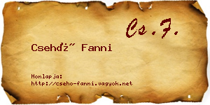 Csehó Fanni névjegykártya